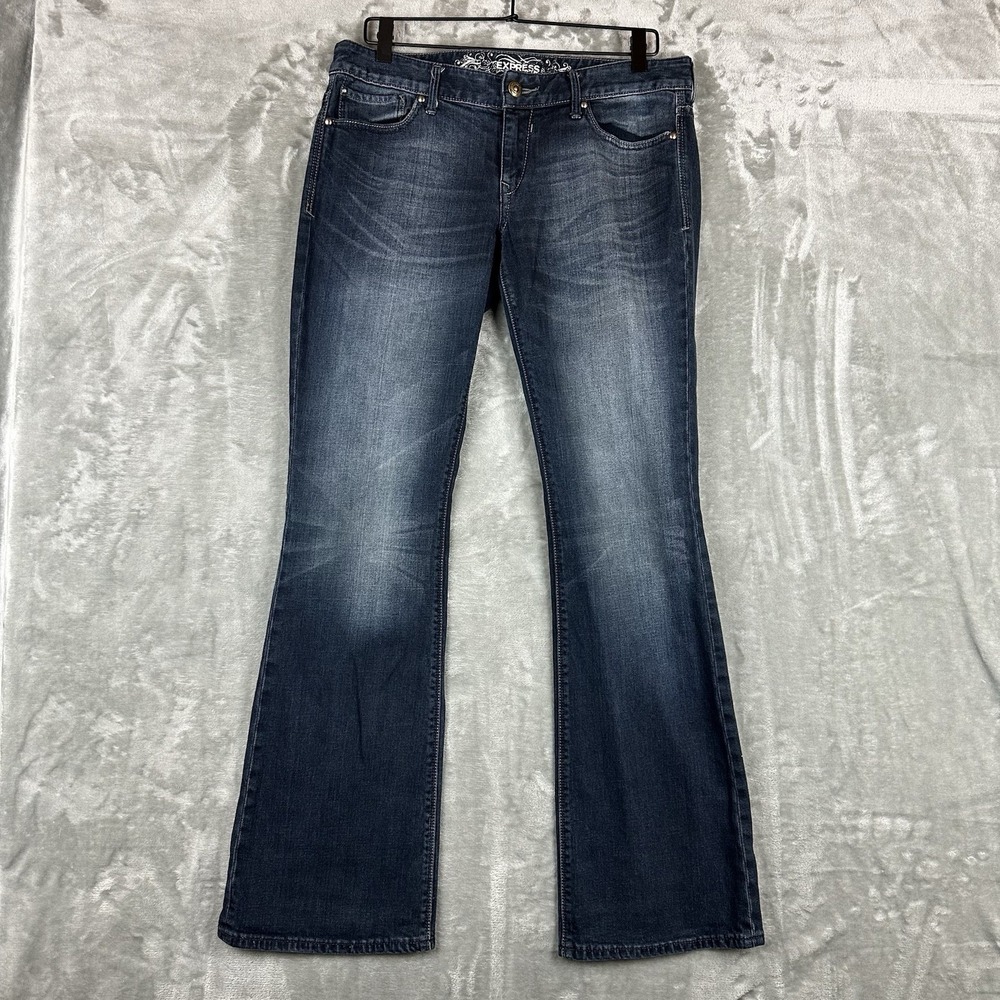 Express Stella Bootcut Women's 10R Blue Dark Wash Low Rise